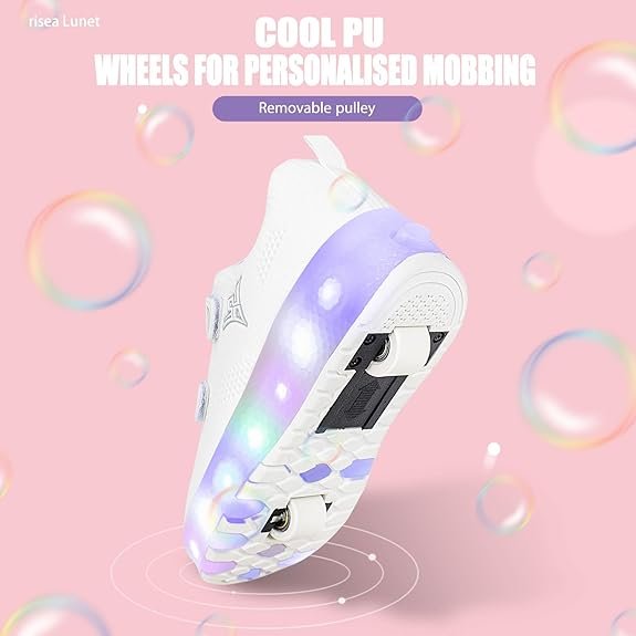 Risea Kids Roller Skates Shoes USB Charging Led Light Up Shoes Skates Shoes for Kid - Image 3