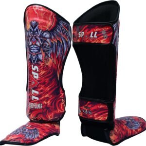 Spall Pro US Muay Thai Guards Shin Guards for Kickboxing Martial Arts Kicking BJJ Boxing Equipment MMA Training and Sparring Leg Guard with Instep