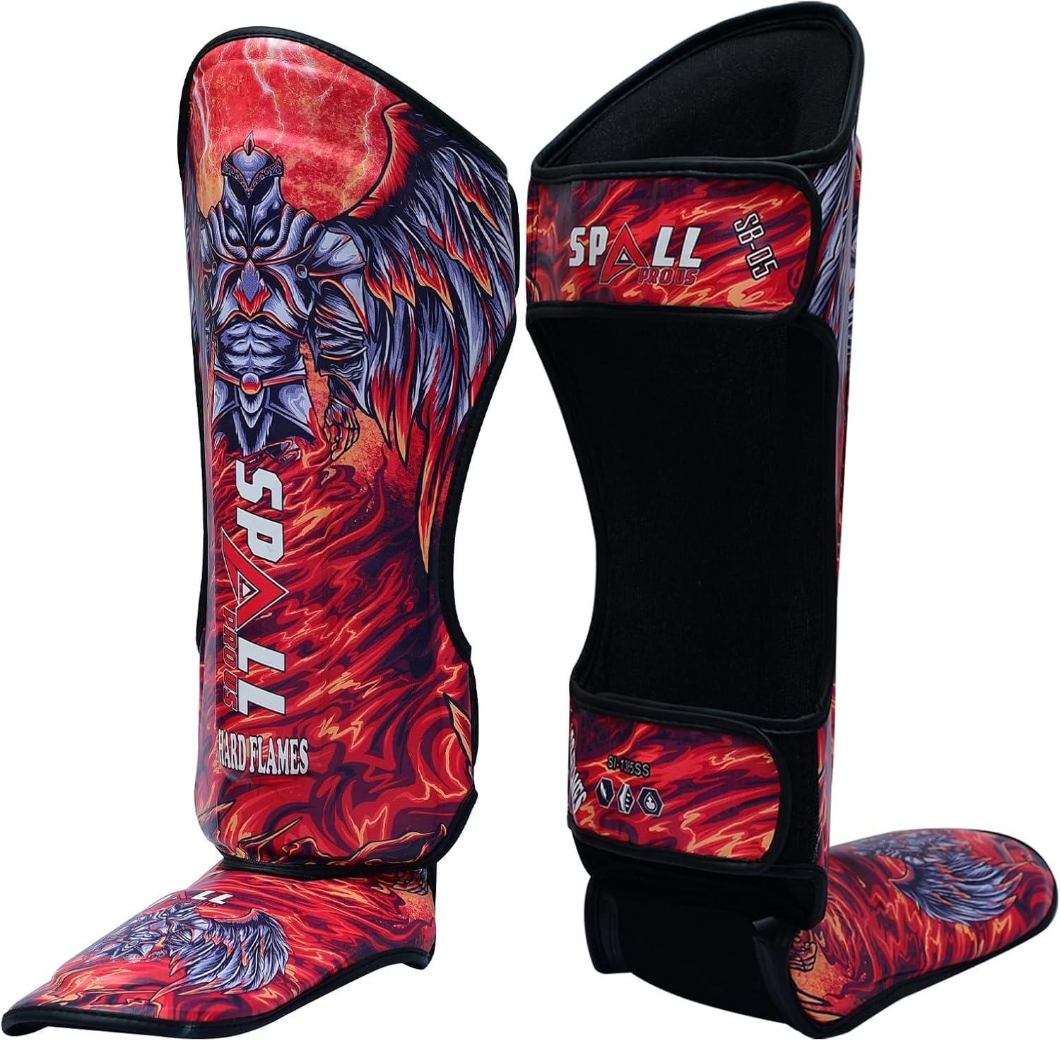 Spall Pro US Muay Thai Guards Shin Guards for Kickboxing Martial Arts Kicking BJJ Boxing Equipment MMA Training and Sparring Leg Guard with Instep