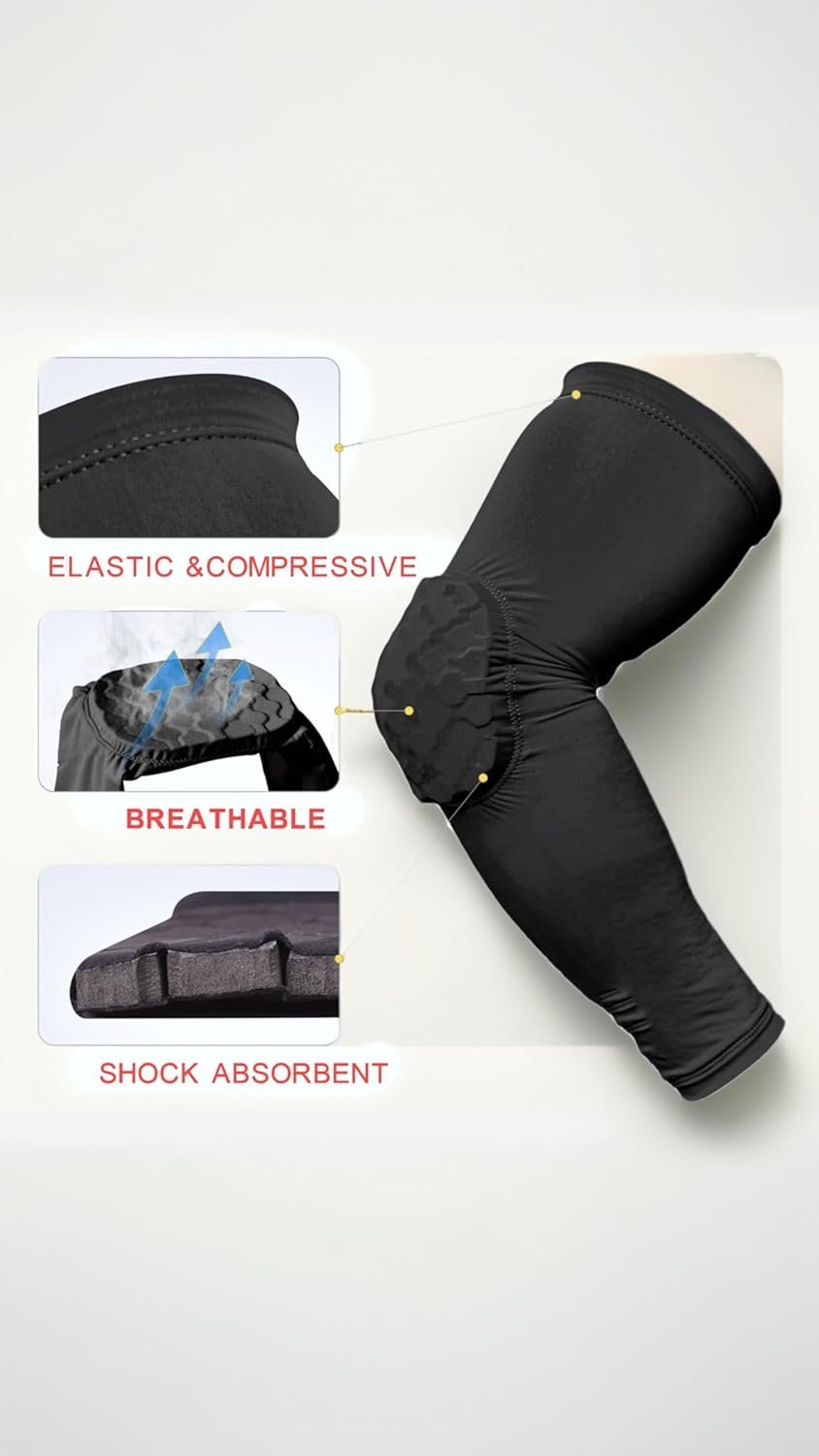 Sweet seven Padded Elbow Sleeve for Men, Women, and Youth - Compression Brace Protector with No-Slip Silicone Strip - Excellent Support for Sports, Work, and Bursitis - Fits Either Arm - Image 3