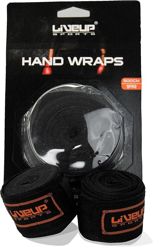LIVE UP Sports Hand Cotton Wrap - Black  500CM