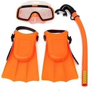 Diving Goggles Full Face Snorkel Diving Mask Junior Snorkeling Set Diving Mask Goggles Flippers Scuba Swimming Diving Fully Adjustable Head Strap for Snorkeling