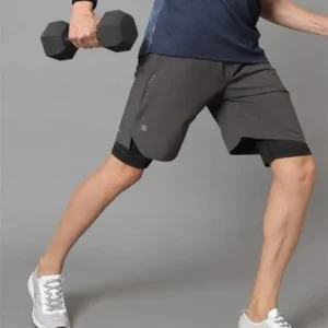 3 SPORTS Shorts with Inner Tights (BLACK)