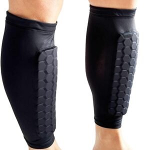 1 Pair Sports Soccer Shin Guards Pad For Kids Youth Adults, Football Compression Calf Sleeve Shinguard with Honeycomb for Baseball Kickboxing, Leg Sleeve Support